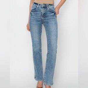 Risen Jeans High-Rise Straight Leg Women's Jeans - Light Blue